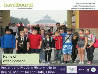 Ancient and Modern History trip to Beijing, Mount Tai and Qufu, China