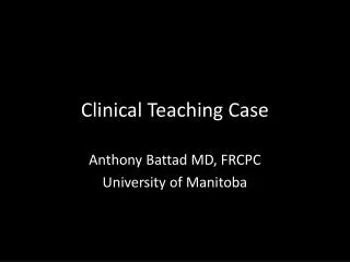 Clinical Teaching Case