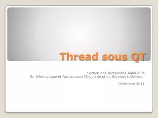 thread sous qt