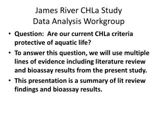 James River CHLa Study Data Analysis Workgroup