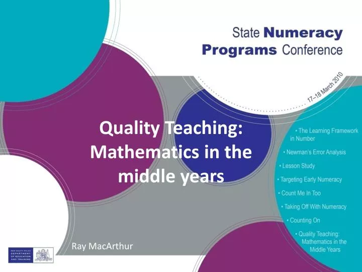 quality teaching mathematics in the middle years
