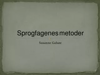 sprogfagenes metoder