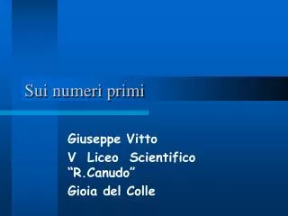 sui numeri primi