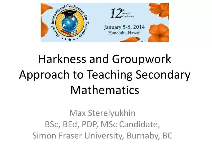 harkness and groupwork approach to teaching secondary mathematics