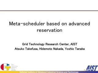 Meta-scheduler based on advanced reservation