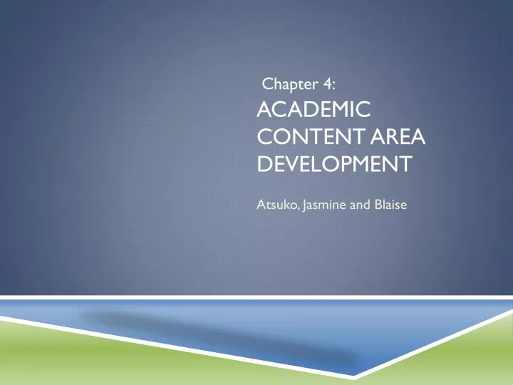 academic content area development