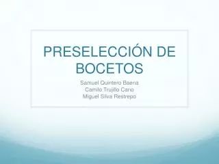 preselecci n de bocetos