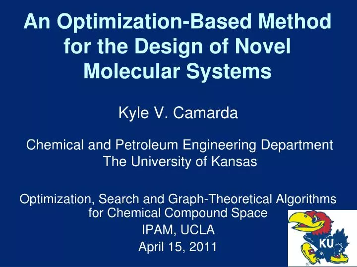 an optimization based method for the design of novel molecular systems