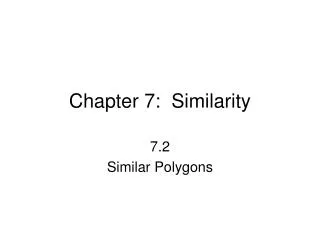 Chapter 7: Similarity