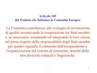 articolo 149 del trattato che istituisce la comunit europea