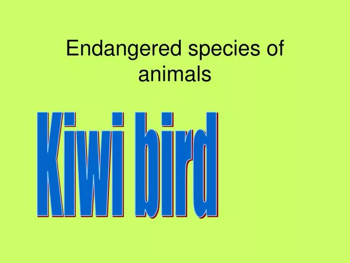 e ndangered species of animals
