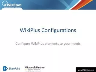 WikiPlus Configurations