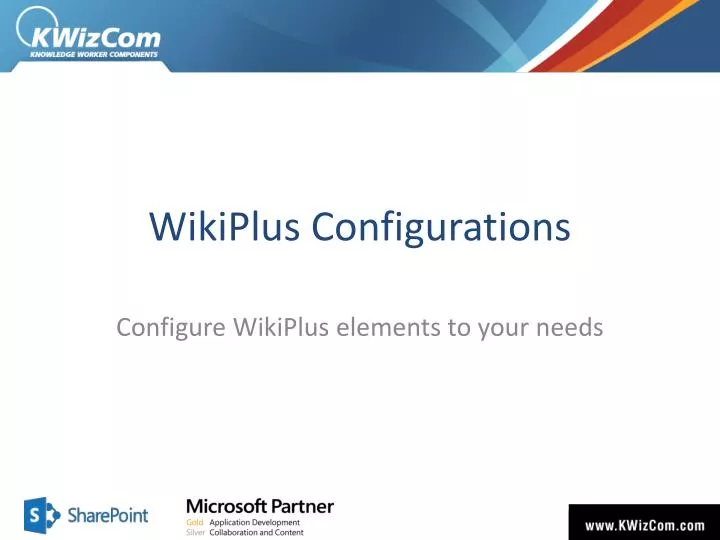 wikiplus configurations