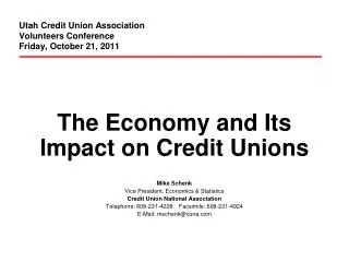 Utah Credit Union Association Volunteers Conference Friday, October 21, 2011