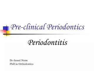 Pre-clinical Periodontics