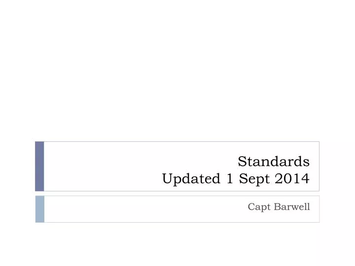 standards updated 1 sept 2014