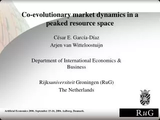 Co-evolutionary market dynamics in a peaked resource space