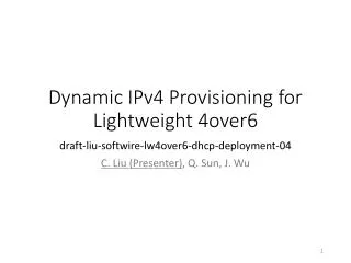 Dynamic IPv4 Provisioning for Lightweight 4over6