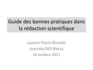 guide des bonnes pratiques dans la r daction scientifique