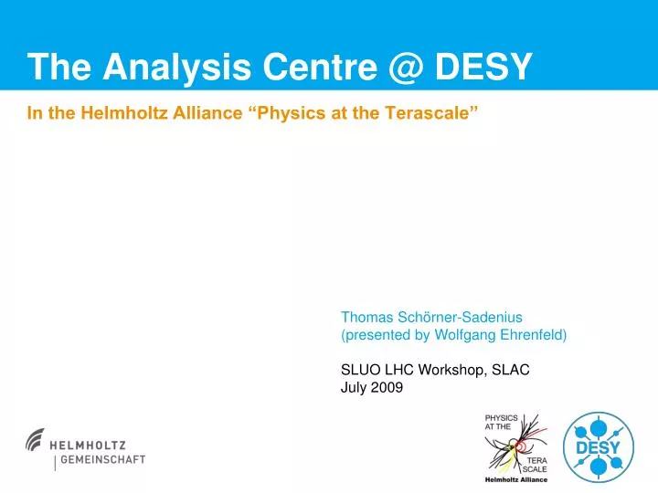 the analysis centre @ desy