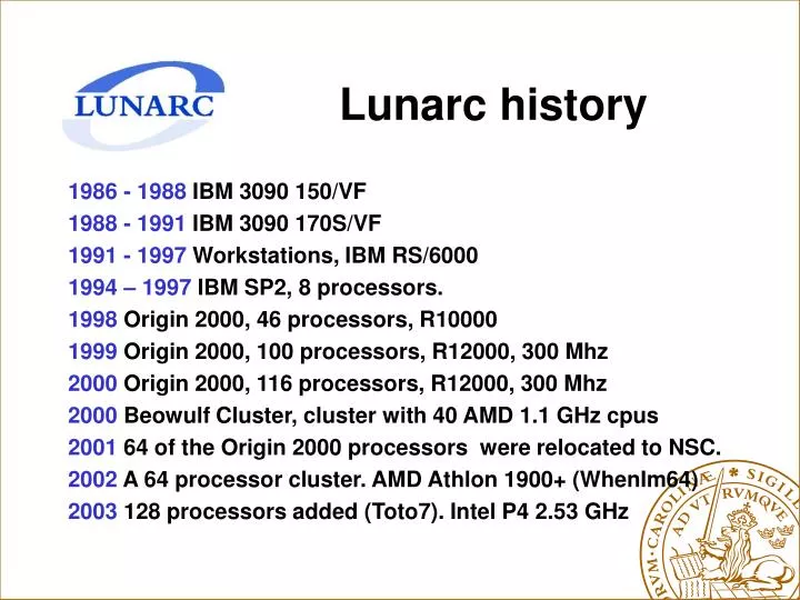 lunarc history