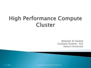 High Performance Compute Cluster