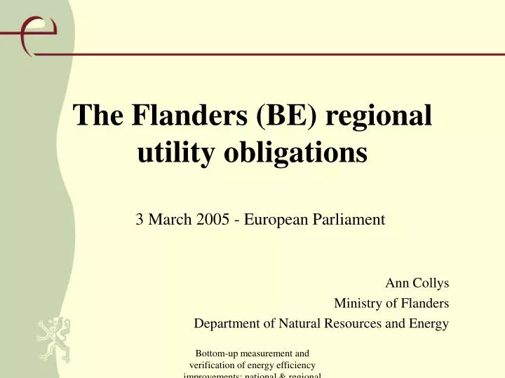 the flanders be regional utility obligations