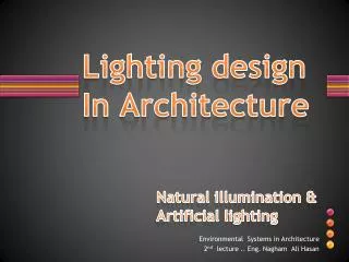 Lighting design In Architecture
