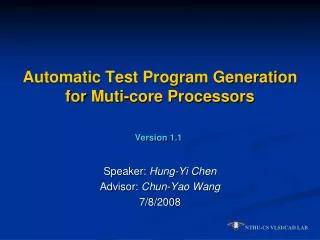 Automatic Test Program Generation for Muti -core Processors