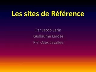 les sites de r f rence