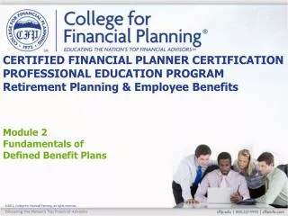 Module 2 Fundamentals of Defined Benefit Plans