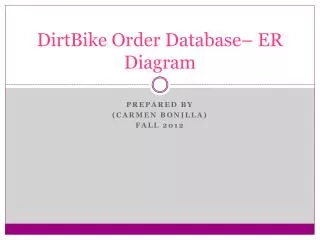 dirtbike order database er diagram