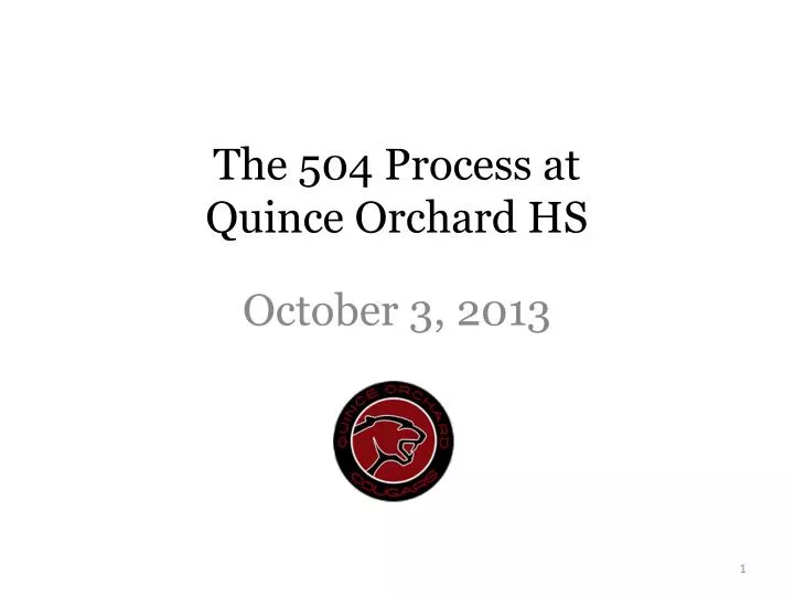 the 504 process at quince orchard hs
