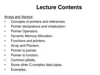 Lecture Contents