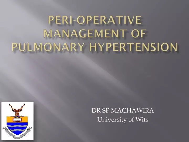 peri operative management of pulmonary hypertension