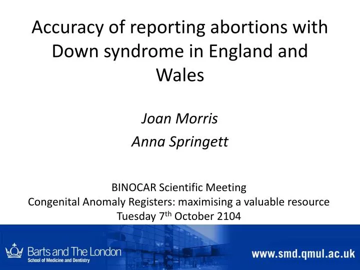 accuracy of reporting abortions with down syndrome in england and wales
