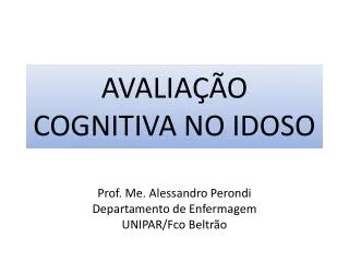 avalia o cognitiva no idoso
