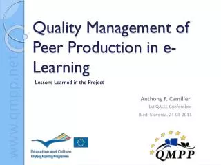 Quality Management of Peer Production in e-Learning