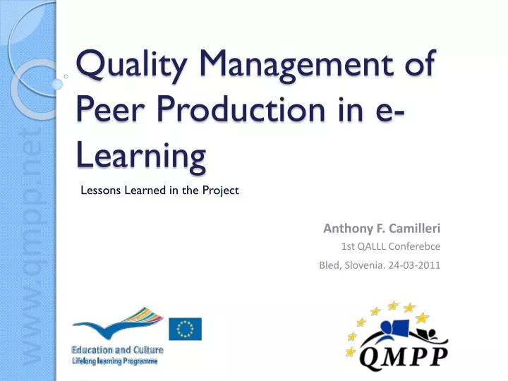 quality management of peer production in e learning