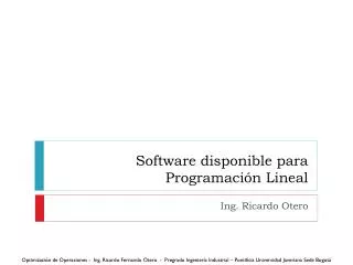 software disponible para programaci n lineal