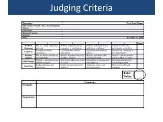 judging criteria