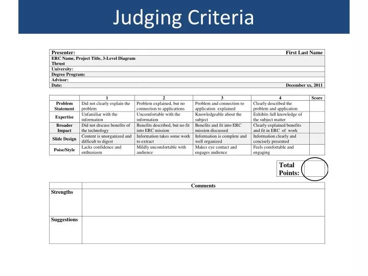 judging criteria