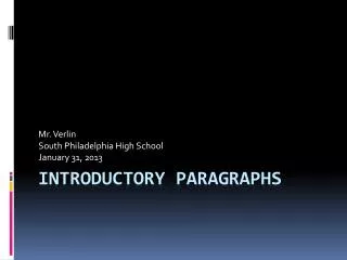 introductory paragraphs