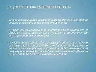 1 1 qu estudia la ciencia pol tica