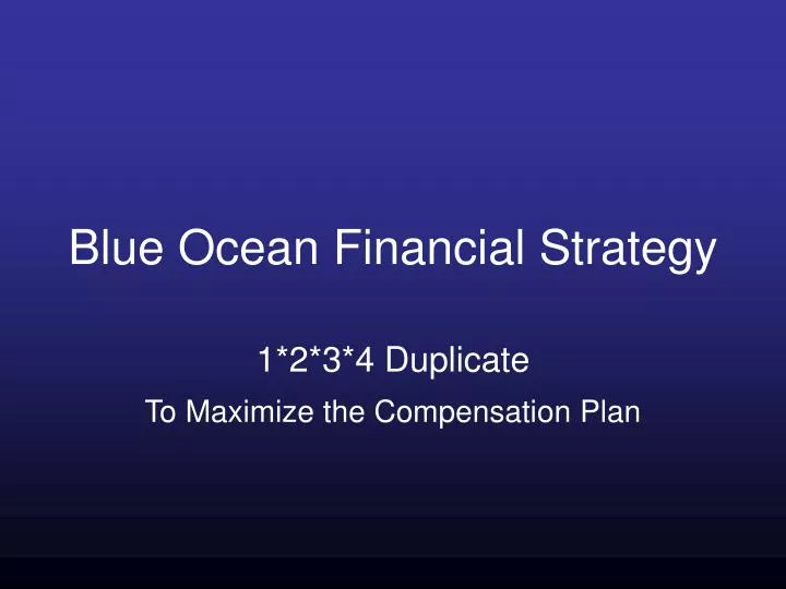 blue ocean financial strategy