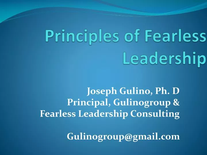principles of fearless leadership