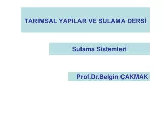 sulama sistemleri