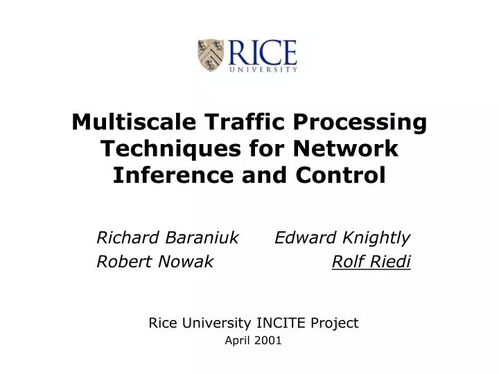 multiscale traffic processing techniques for network inference and control