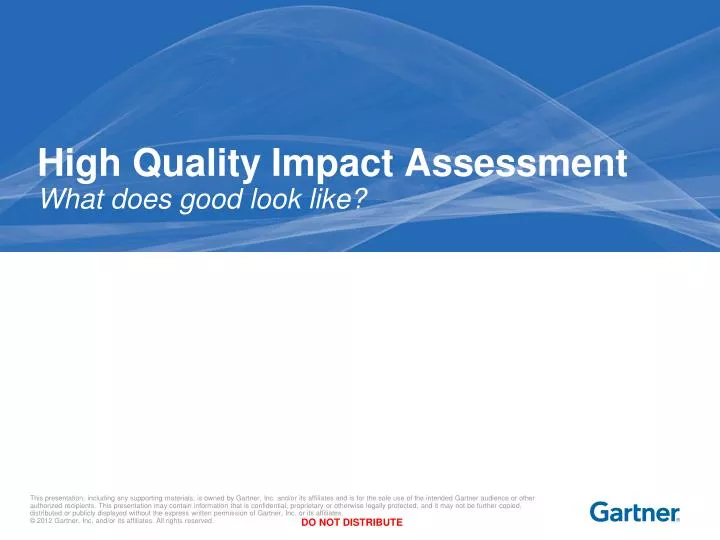 high quality impact assessment what does good look like
