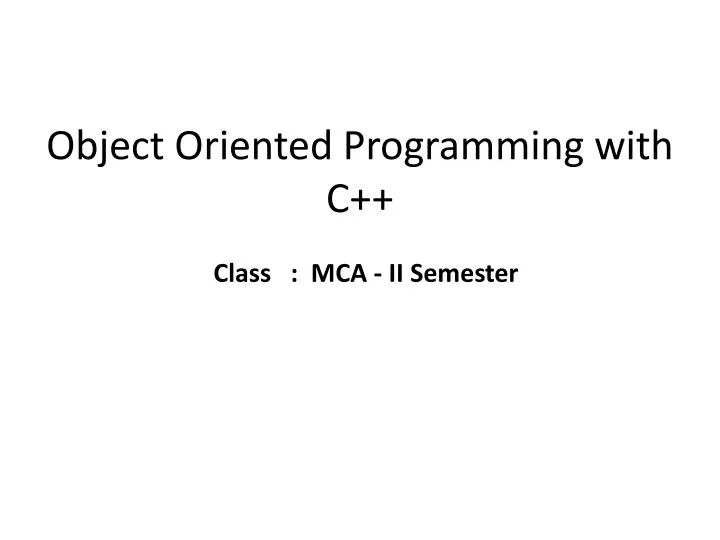 object oriented programming with c